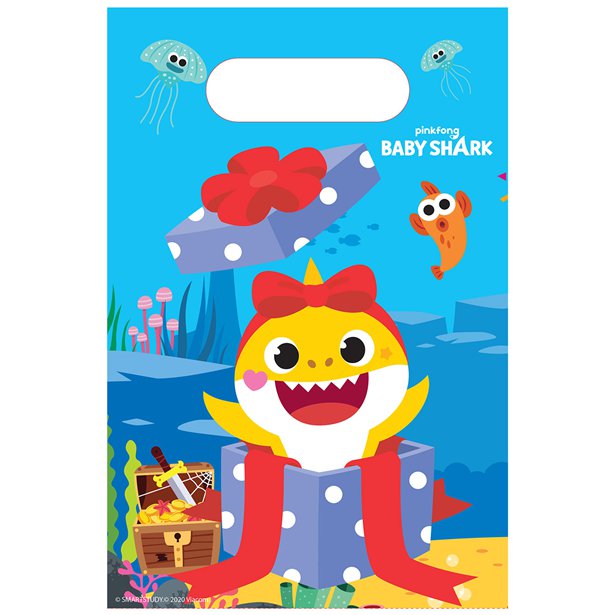 Baby Shark Paper Party Bags (8pk)
