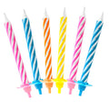 Bright Assorted Spiral Stripe Candles - 6cm (10pk)