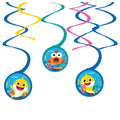 Baby Shark Hanging Swirl Decorations (6pk)