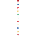 Happy Birthday Glittery Balloon Tail - 1.8m