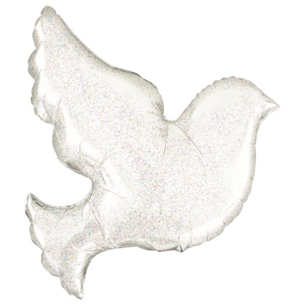 Large Holographic Dove Supersize Foil Balloon - 34"