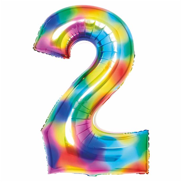 Rainbow Foil Number Balloon - 34"