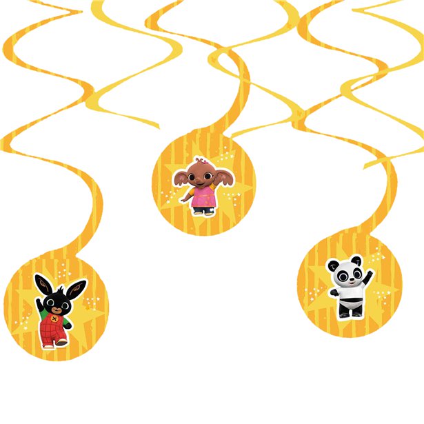 Bing Party Paper Swirl Hanging Decorations (6pk)