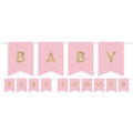 Pink & Gold Customisable Ribbon Banner with Stickers - 1.7m