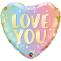 Pastel Ombre & Hearts Love Balloon - 18" Foil