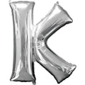Silver Letter K Balloon - 34" Foil