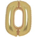 White Gold Foil Number Balloons - 34"