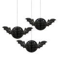 Bat Honeycomb Hanging Decoration - 20cm (3pk)