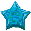 Cyan Iridescent Star Balloon - 18" Foil