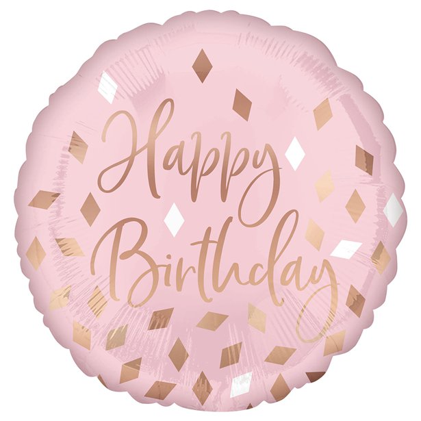 Blush Happy Birthday Balloon - 18" Foil