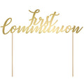 First Holy Communion Gold Cake Topper