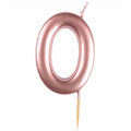 Number 0 Rose Gold Candle