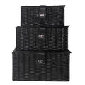 Resin Woven Storage Baskets - Set of 3 Black | M&W