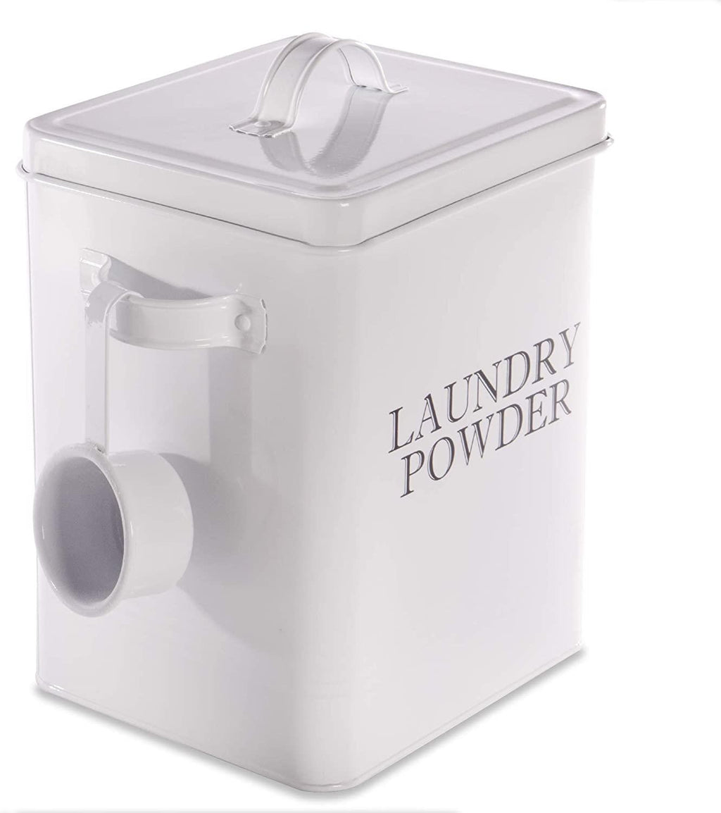 Laundry Powder Storage Tin with Scoop White | M&W	