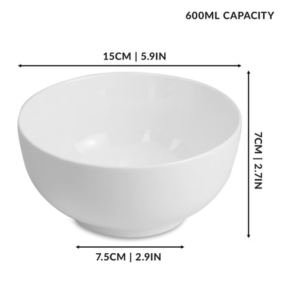 Porcelain Bowls 600ml - Set of 4 | M&W	