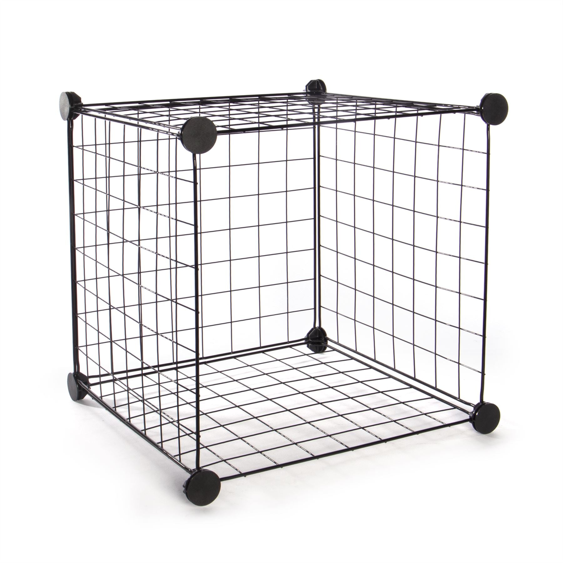 4 Cube Wire Storage Shelves Black | Pukkr
