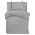 Maison & White Duvet Set with Button Fastening (Light Grey, Single)
