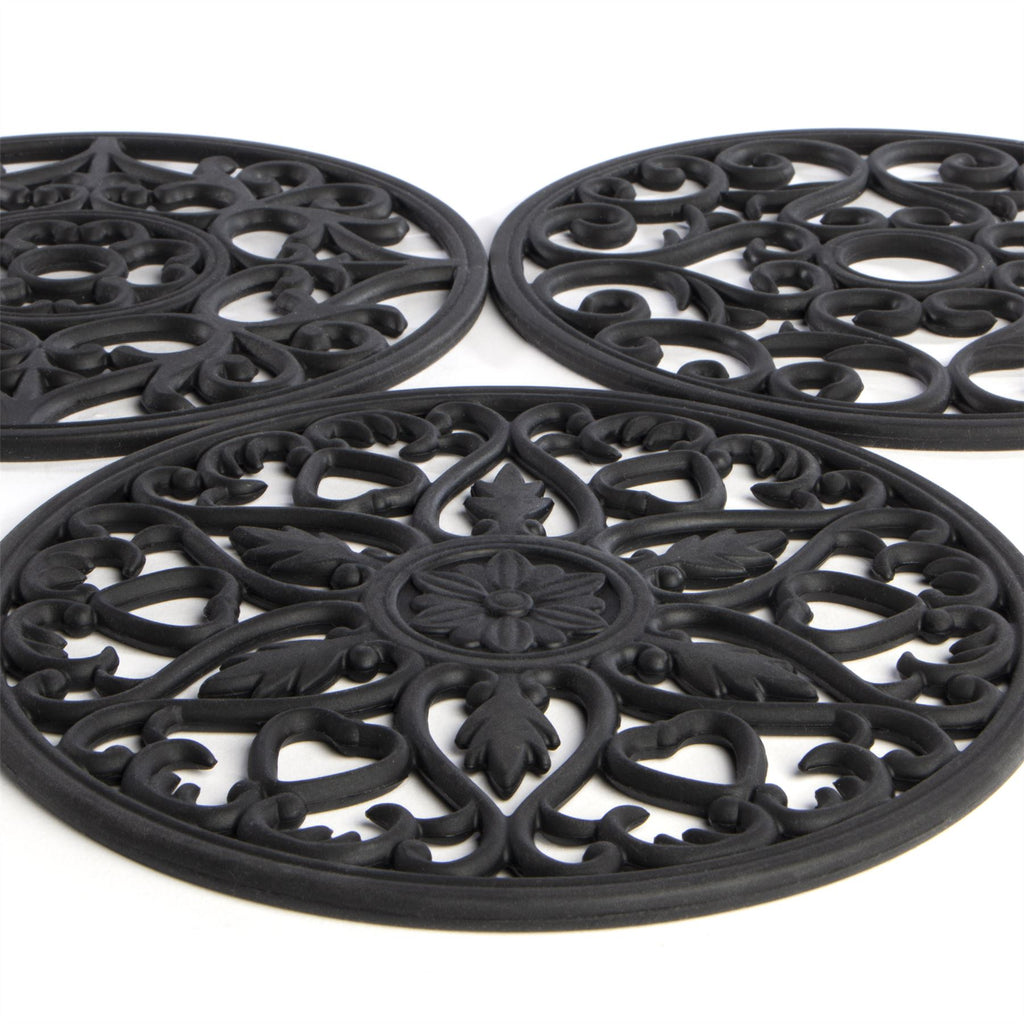 Silicone Trivets - Set of 3 Black | Pukkr