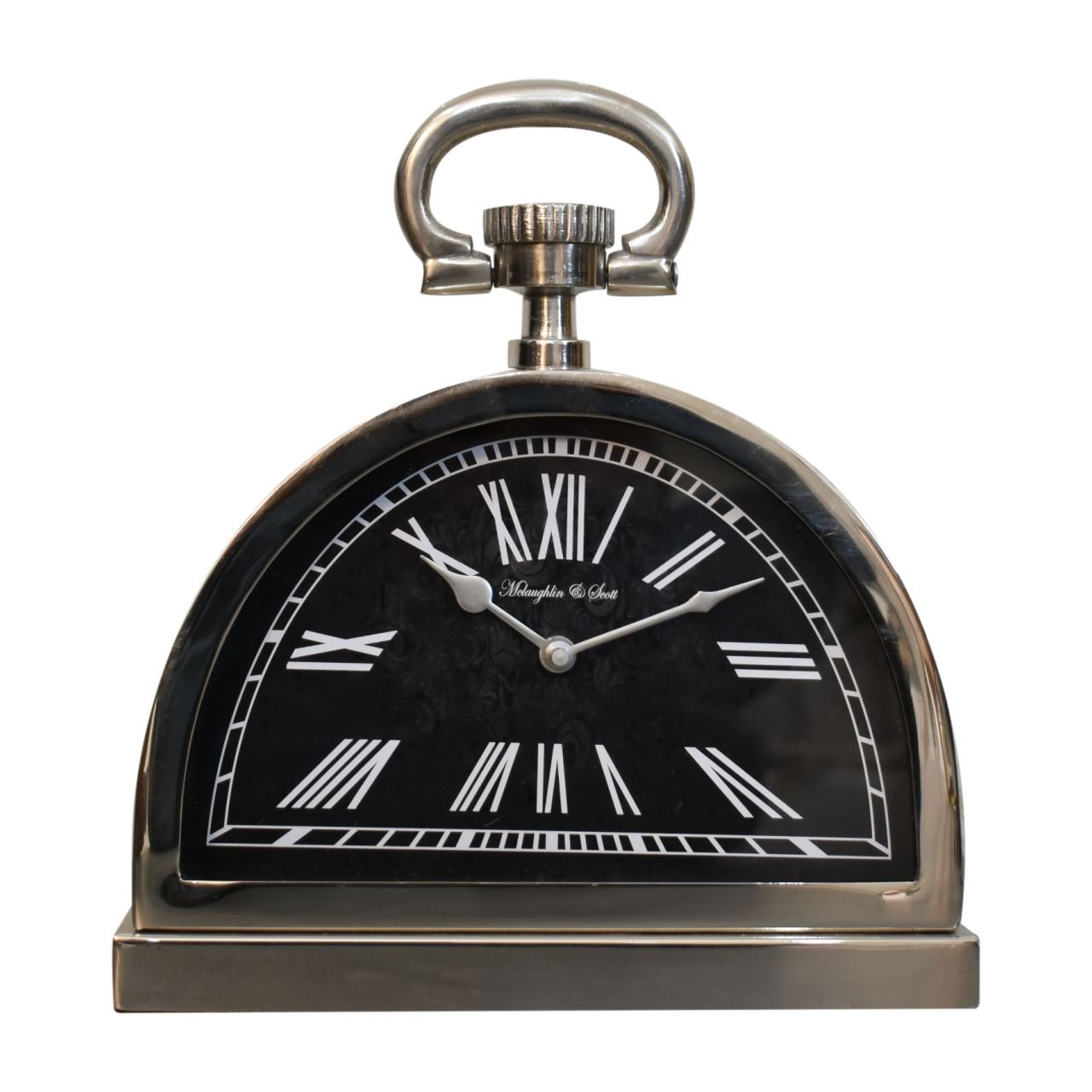 Artisan Black and Chrome Table Clock