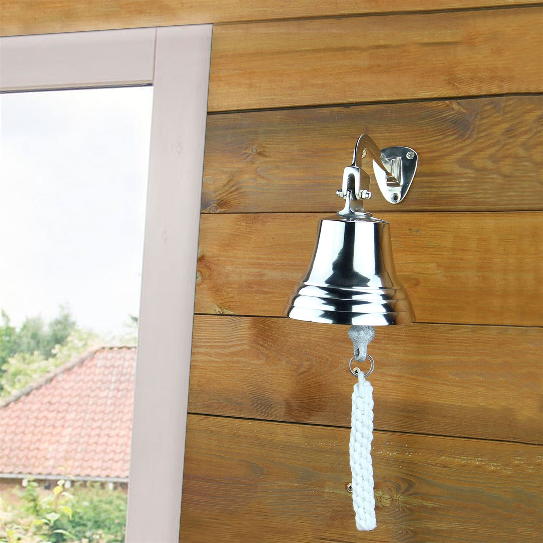 Wall Mounted Traditional Door Ship Bell Silver | M&W	