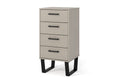 Texas Grey Waxed Pine 4 Drawer Narrow Chest Of Drawers