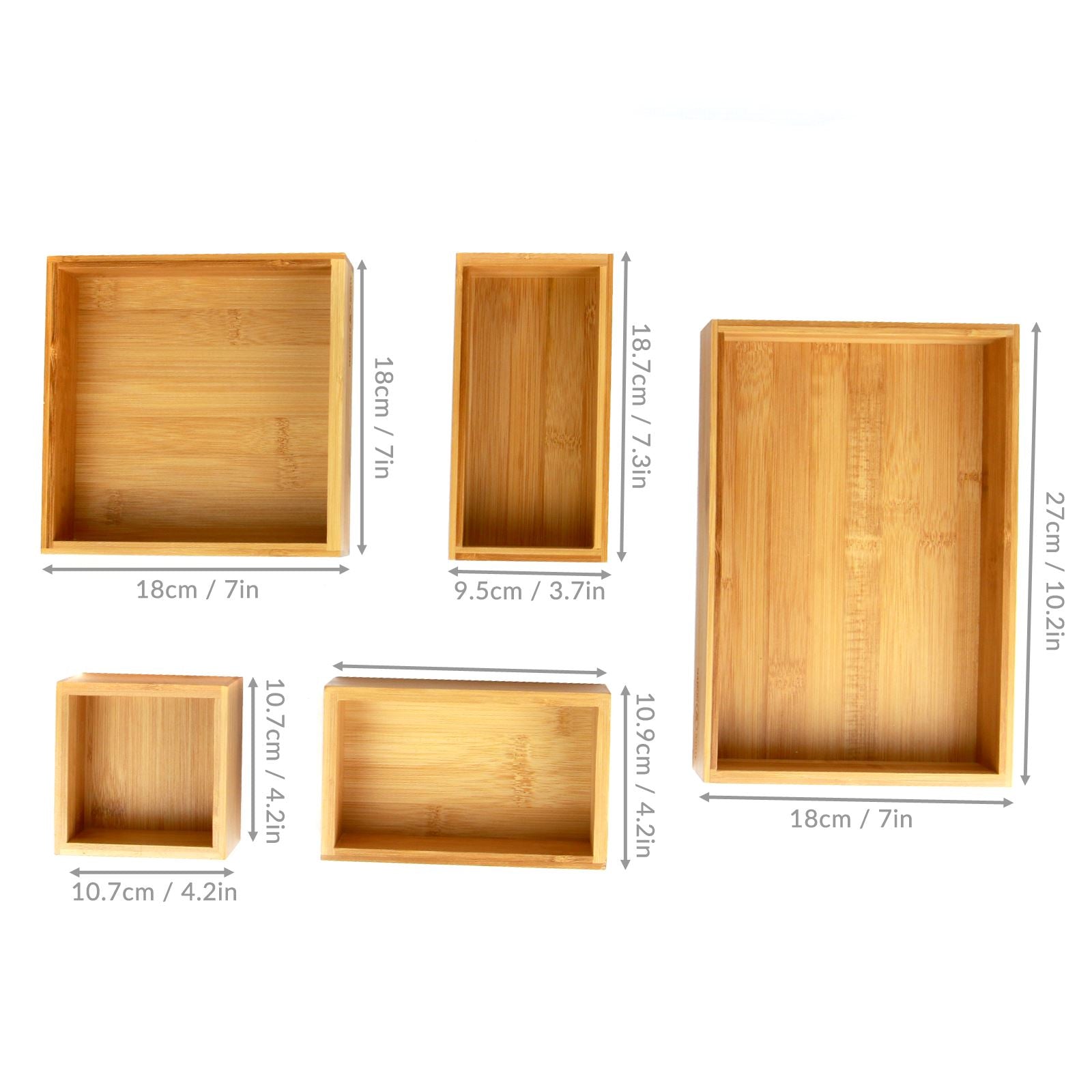 Bamboo Drawer Organiser - 5 Piece | M&W	
