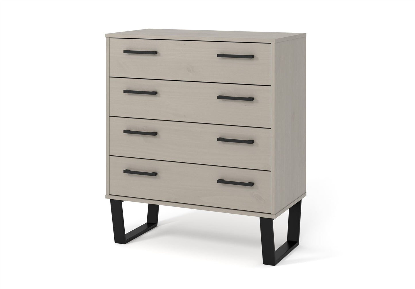Texas Grey Waxed Pine 4 Drawer Chest Of Drawers