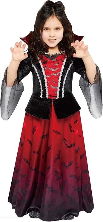 Vampiress Fancy Dress Halloween Costume Age 9-10 Years