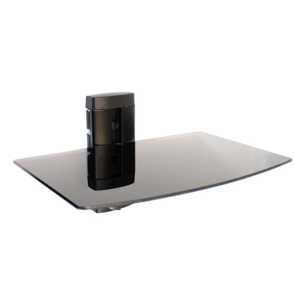 Tempered Black Glass Floating Shelf 1 Tier | M&W	
