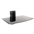 Tempered Black Glass Floating Shelf 1 Tier | M&W	