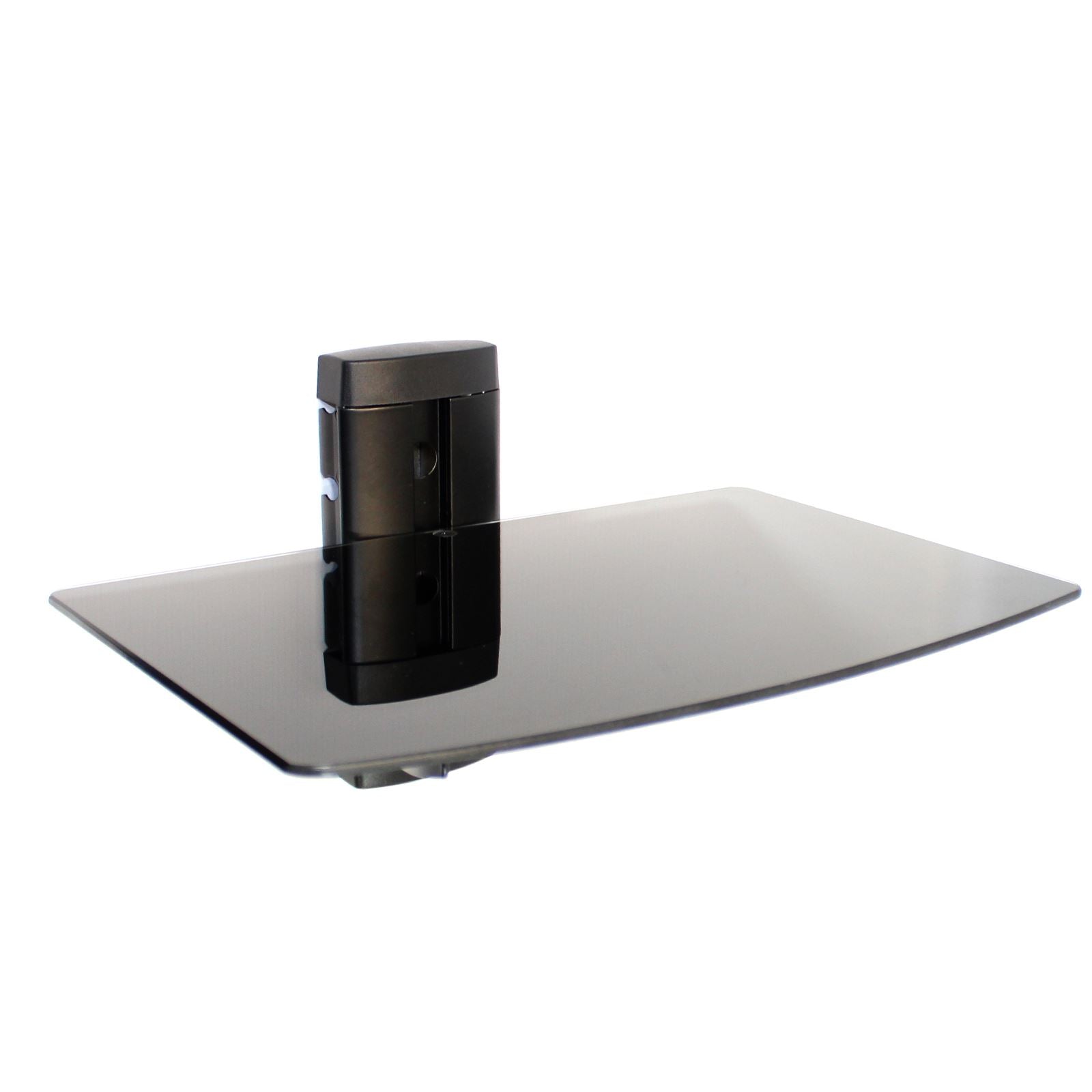 Tempered Black Glass Floating Shelf 1 Tier | M&W	