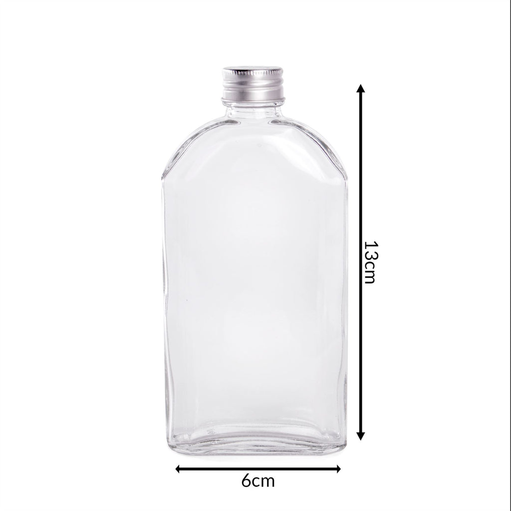 Glass Flask Bottles with Lids 350ml - Set of 10 | Pukkr	