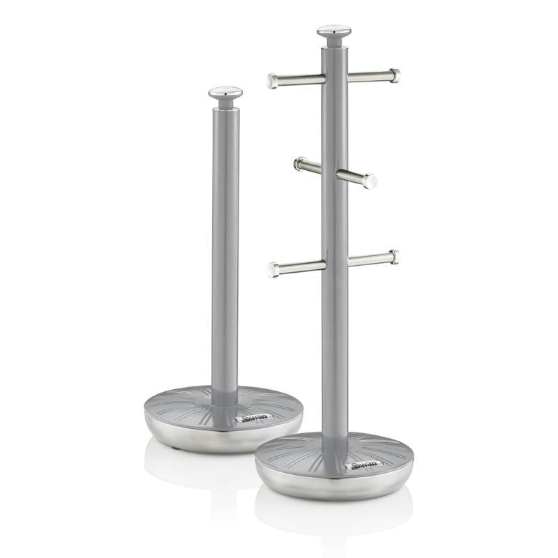 Swan Retro Grey Towel Pole and Mug Set	