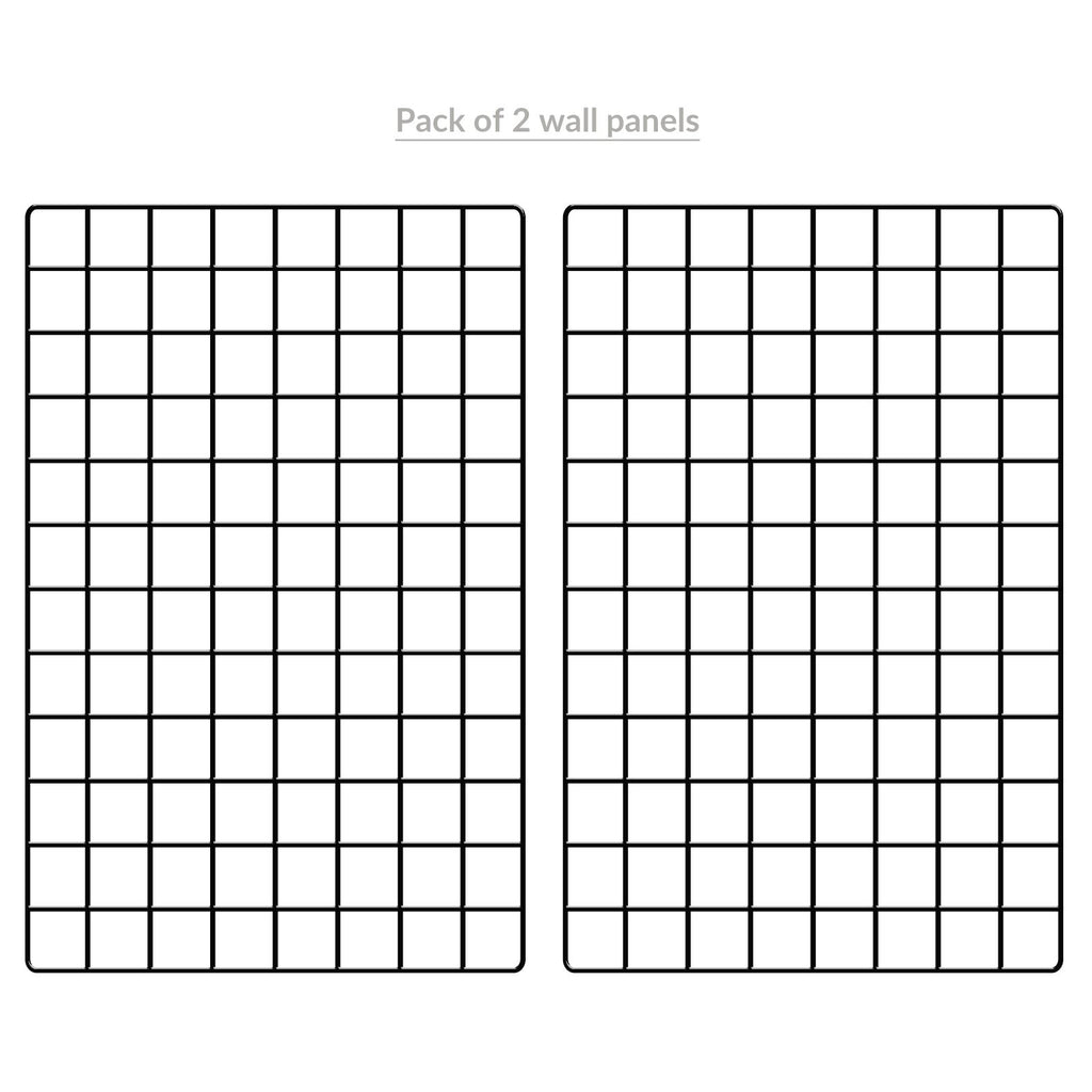 Hanging Grid Organisation & Photo Wall Panels - Pack of 2 Black | Pukkr	