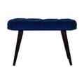 Artisan Royal Blue Cotton Velvet Deep Button Bench