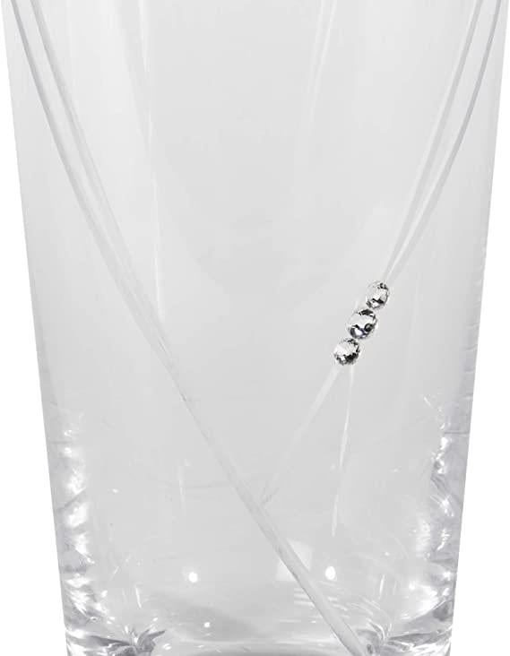 Etched Heart Detail Crystal Glass Vase | M&W	