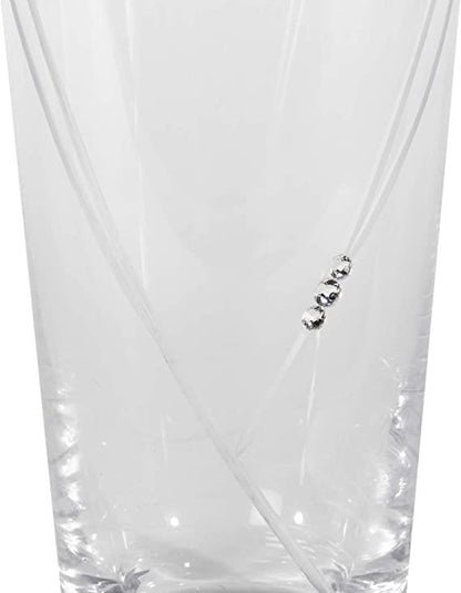 Etched Heart Detail Crystal Glass Vase | M&W	