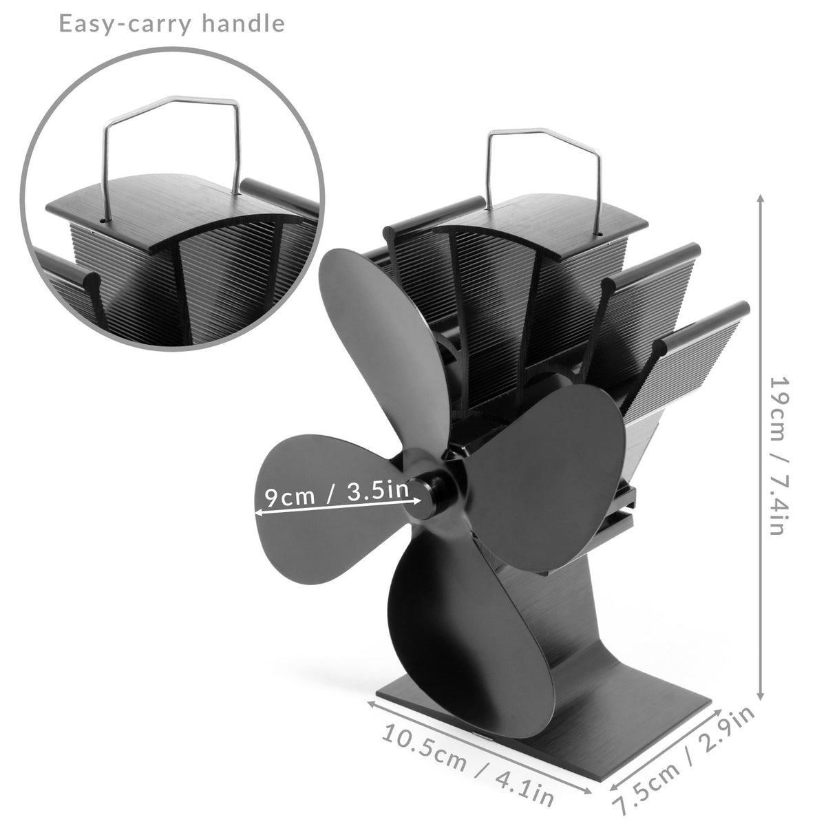 Heat Powered 4 Blade Stove Fan | M&W	