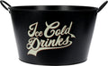 Ice Cold Drinks Metal Bucket Black	