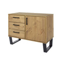 Texas Antique Waxed Pine Small Sideboard With 1 Door 3 Drawers