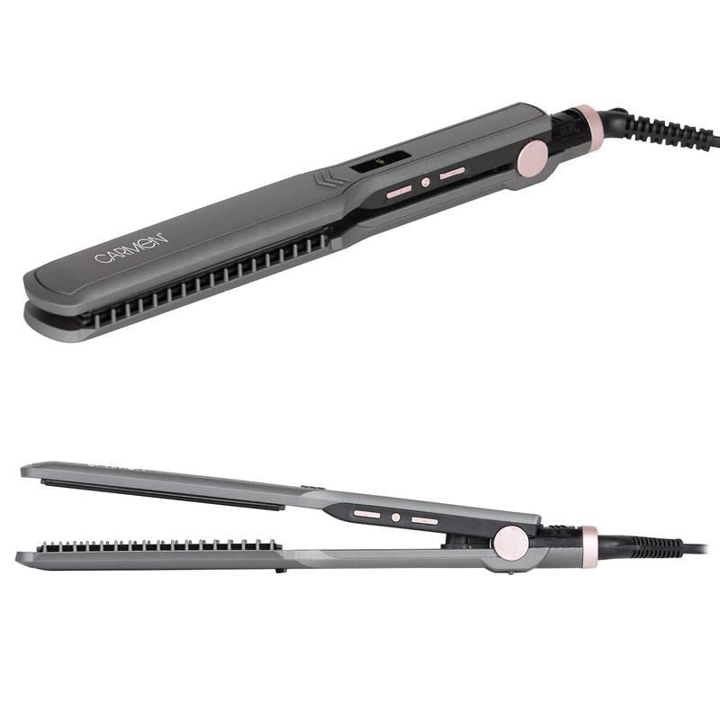 Carmen Experta Digital Ceramic Keratin Infused Hair Straightener with LED Display Grey UK Plug