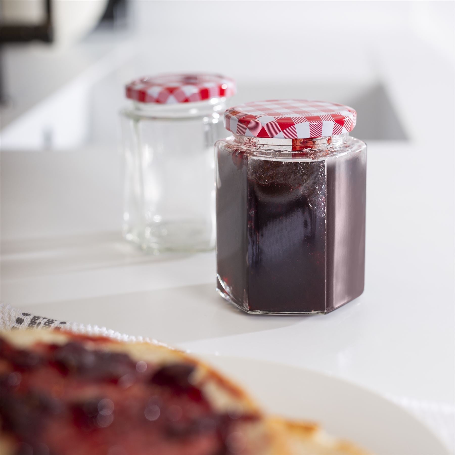 Hexagonal Mouth Glass Jam Jars - Set of 24 | M&W	