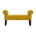 Artisan Mustard Velvet Bench