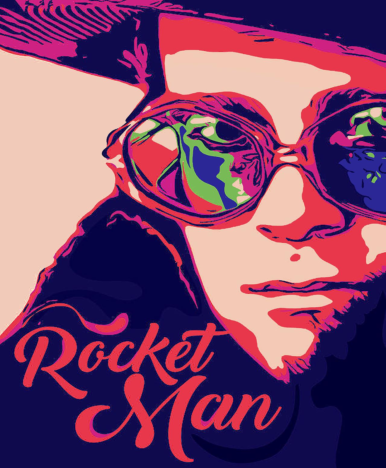 Elton John 45cm x 37.5cm Small Metal Sign	