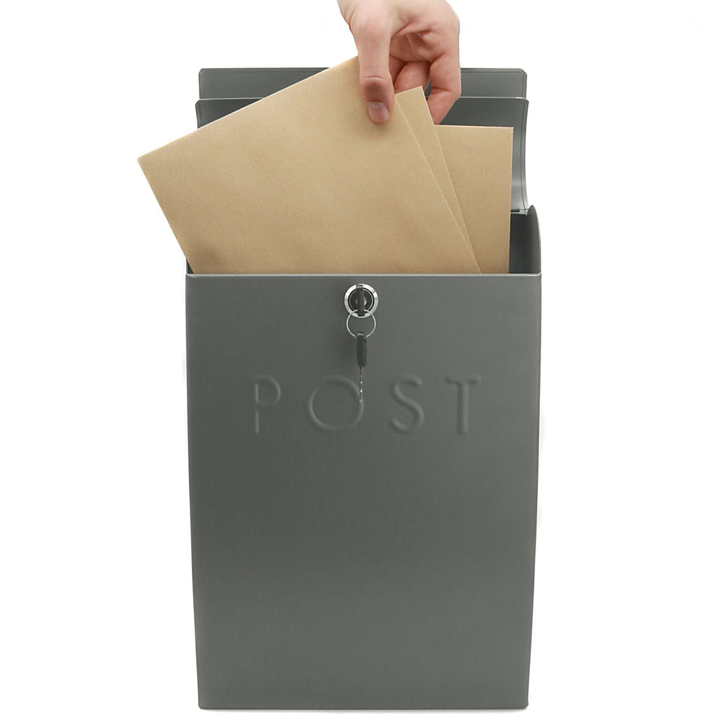 Wall Mounted Post Box in Grey | M&W	