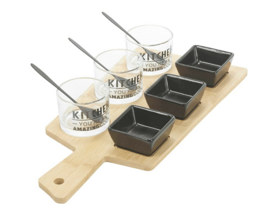Tapas Serving Bowls, Cups & Spoons Platter	