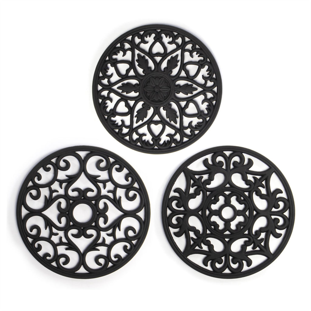 Silicone Trivets - Set of 3 Black | Pukkr