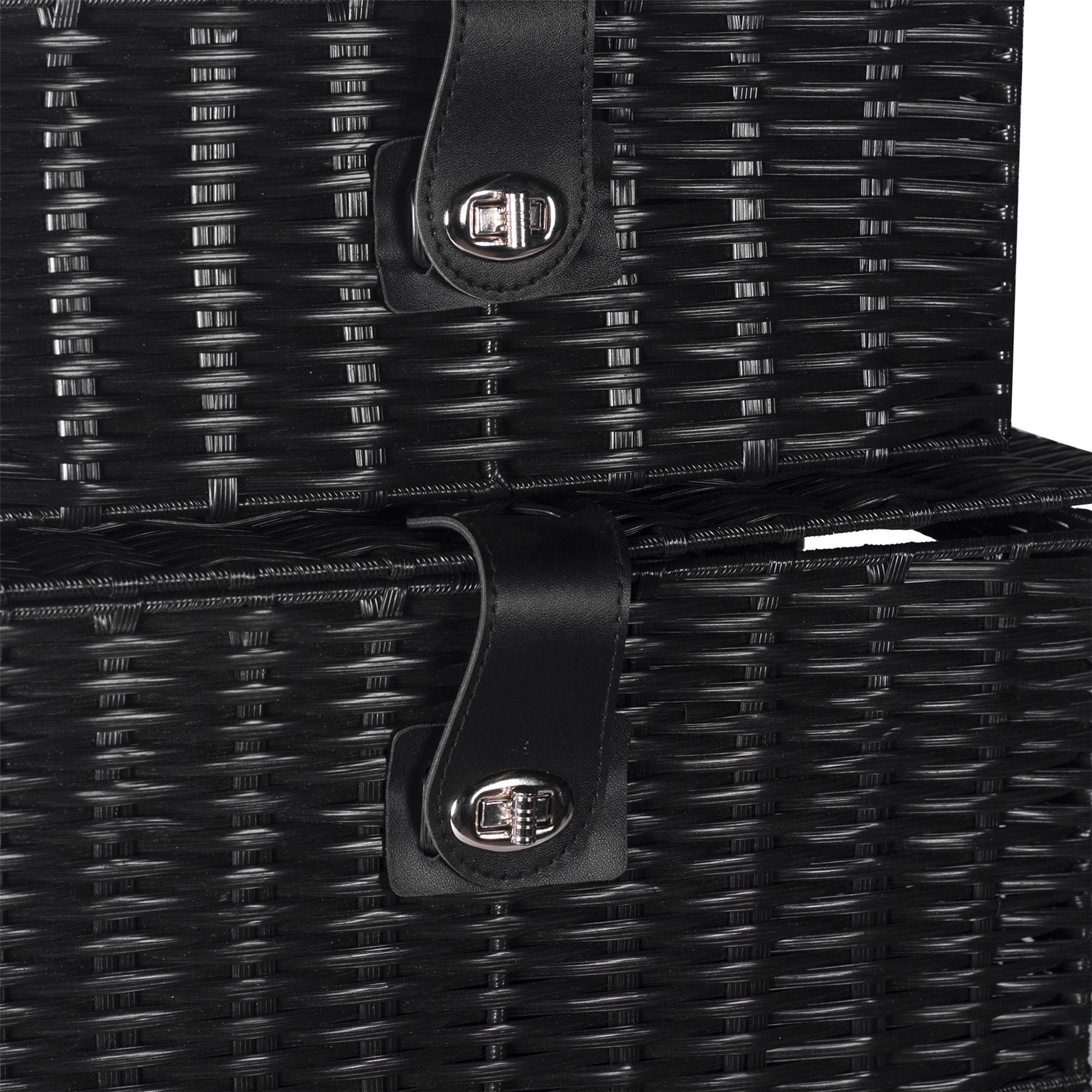Resin Woven Storage Baskets - Set of 3 Black | M&W
