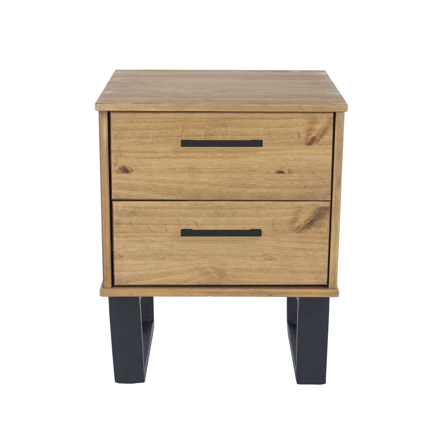 Texas Antique Waxed Pine 2 Drawer Bedside Cabinet