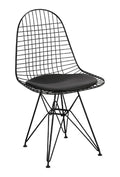 Inventors Black DKR Wire Chair With Black PU Cushion - Set of 2